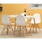 Fabulaxe Plastic DSW Shell Dining Chair with Solid Beech Wooden Dowel Eiffel Legs, White QI003746.WT - alternate 4